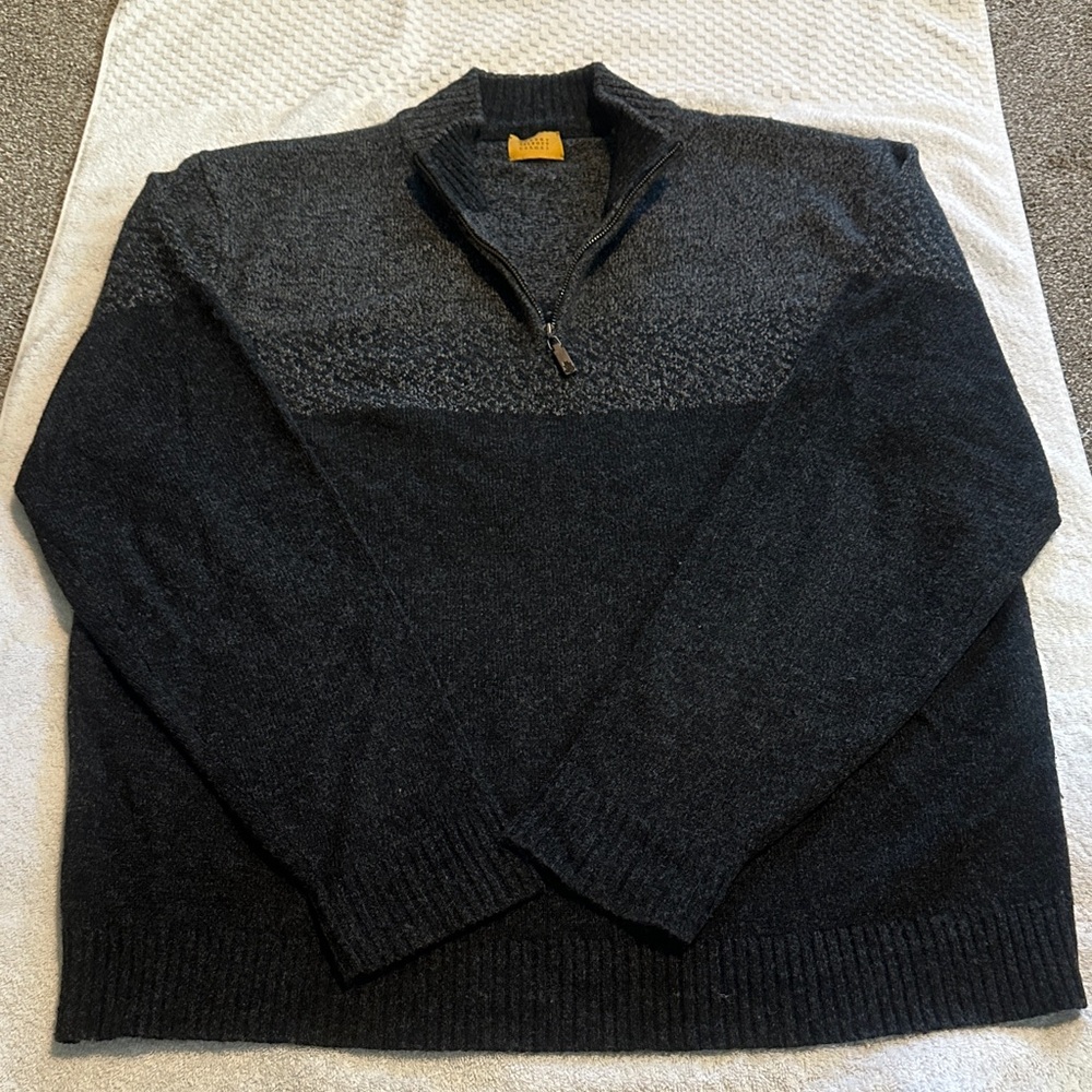 Robert Talbott Charcoal and Black Zip-Up Sweater